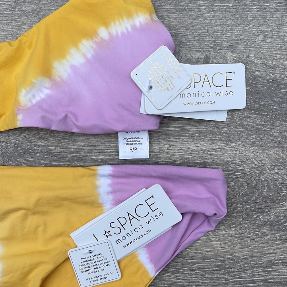 L*Space Lizzie Bikini Top & Sandy Bottoms, diagonal sunburst - Picture 14 of 15
